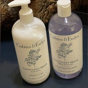 Crabtree & Evelyn Nantucket Briar body lotion and bath and shower gel set.